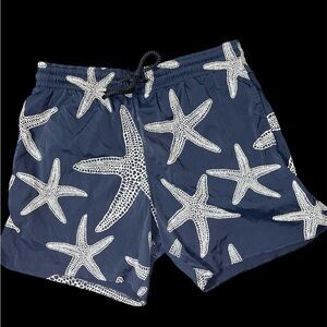 Vilebrequin moonrise glow in the dark navy starfish swim trunks